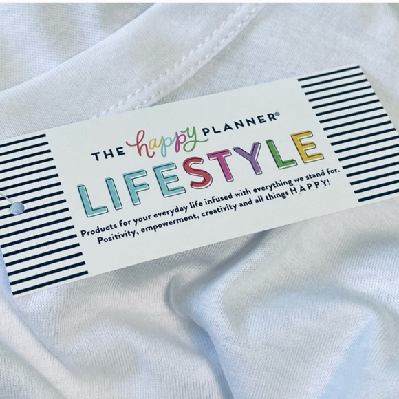 NEW The Happy Planner Happy Face Short Sleeve Cotton Graphic Tee Size M - Picture 4 of 6